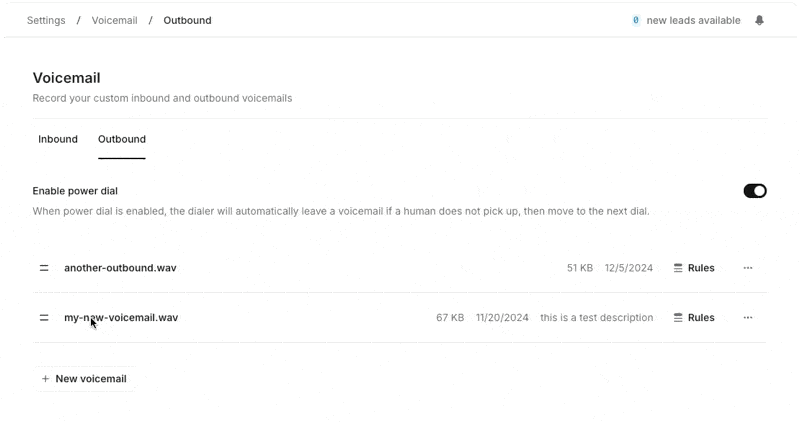 Dynamic voicemail screenshot 2
